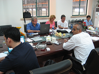 Foreign clients visiting our company